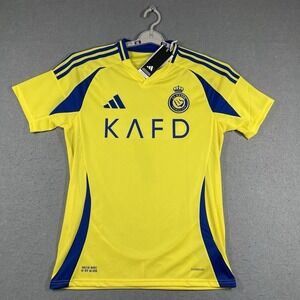 Cristiano Ronaldo Jersey Men Medium Yellow CR7 Al Nassr Home Kit Soccer Football